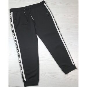 Karl Lagerfeld Paris Track Pants Joggers Men XL Black Logo Tape Zip Pocket
